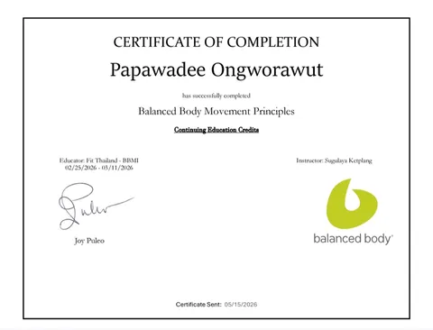 Movement Principles certificate, Balanced Body